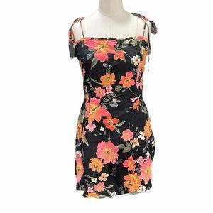 Olivaceous Garden Flower Smocked Back Dress - image 1